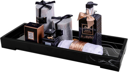 Jolitac Marble Bathroom Vanity Tray, Countertop Organizer for Perfume & Candles Pure Natural Vanity Tray 11.6"x4.5"x1.2" Genuine Marble Stone Holder for Bathroom/Kitchen/Dresser