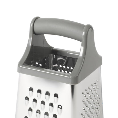 Oster Bluemarine 9-Inch 4-Sided Box Grater – Stainless Steel Cheese and Vegetable Grater, Kitchen Tool for Shredding, Slicing, Grating, Blue/Grey Handle
