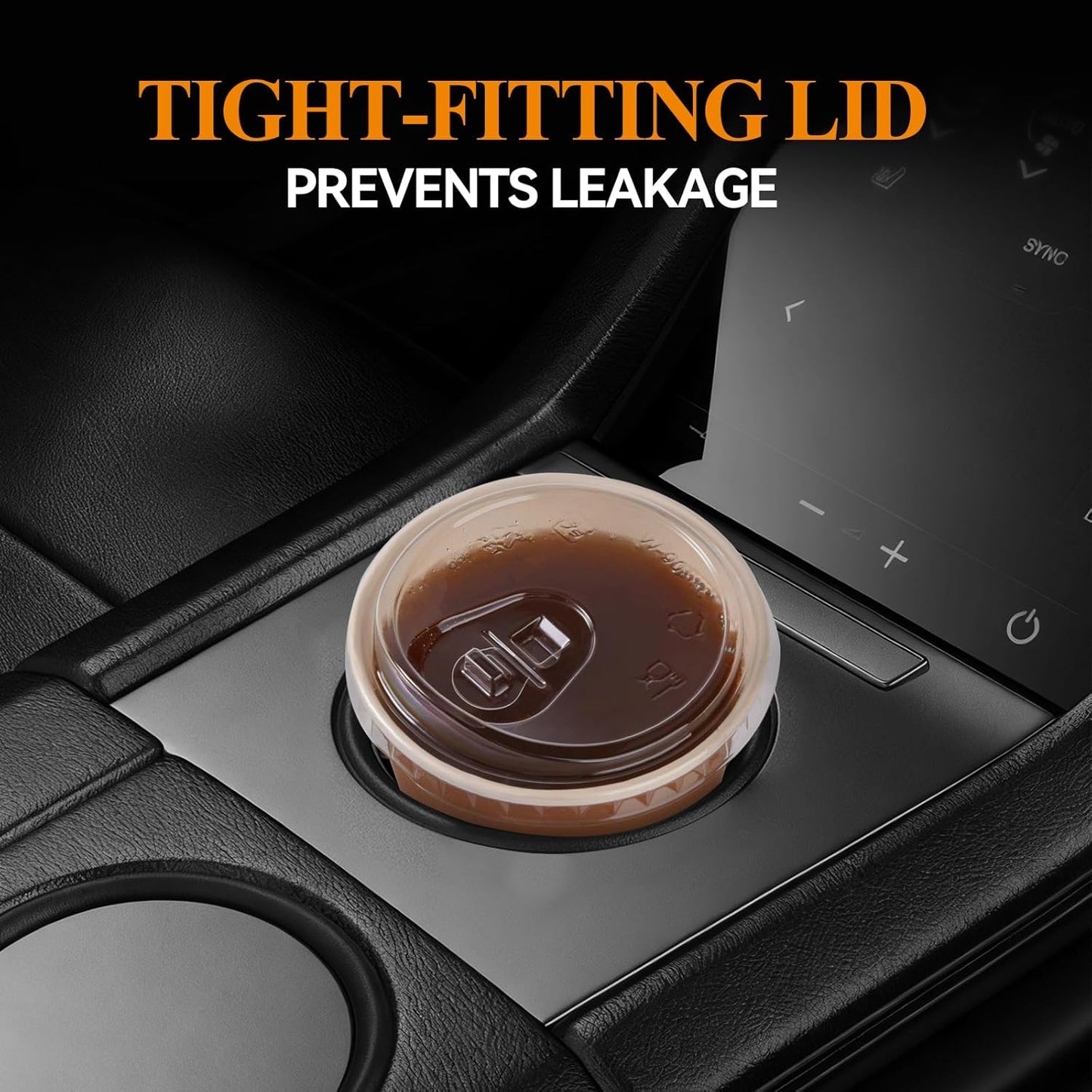 200 Count Sip Lids for Plastic Cups 98mm Strawless Clear Lids for Iced Coffee Beer Beverage Sipper Cups(White)