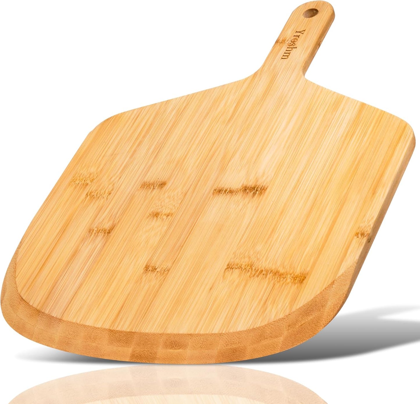 12 Inch Bamboo Pizza Peel Premium Wooden Pizza Board Paddle with Handle for Baking, Serving & Cutting– Use for Pizza, Bread, Pastries, Dough, Easy Grip
