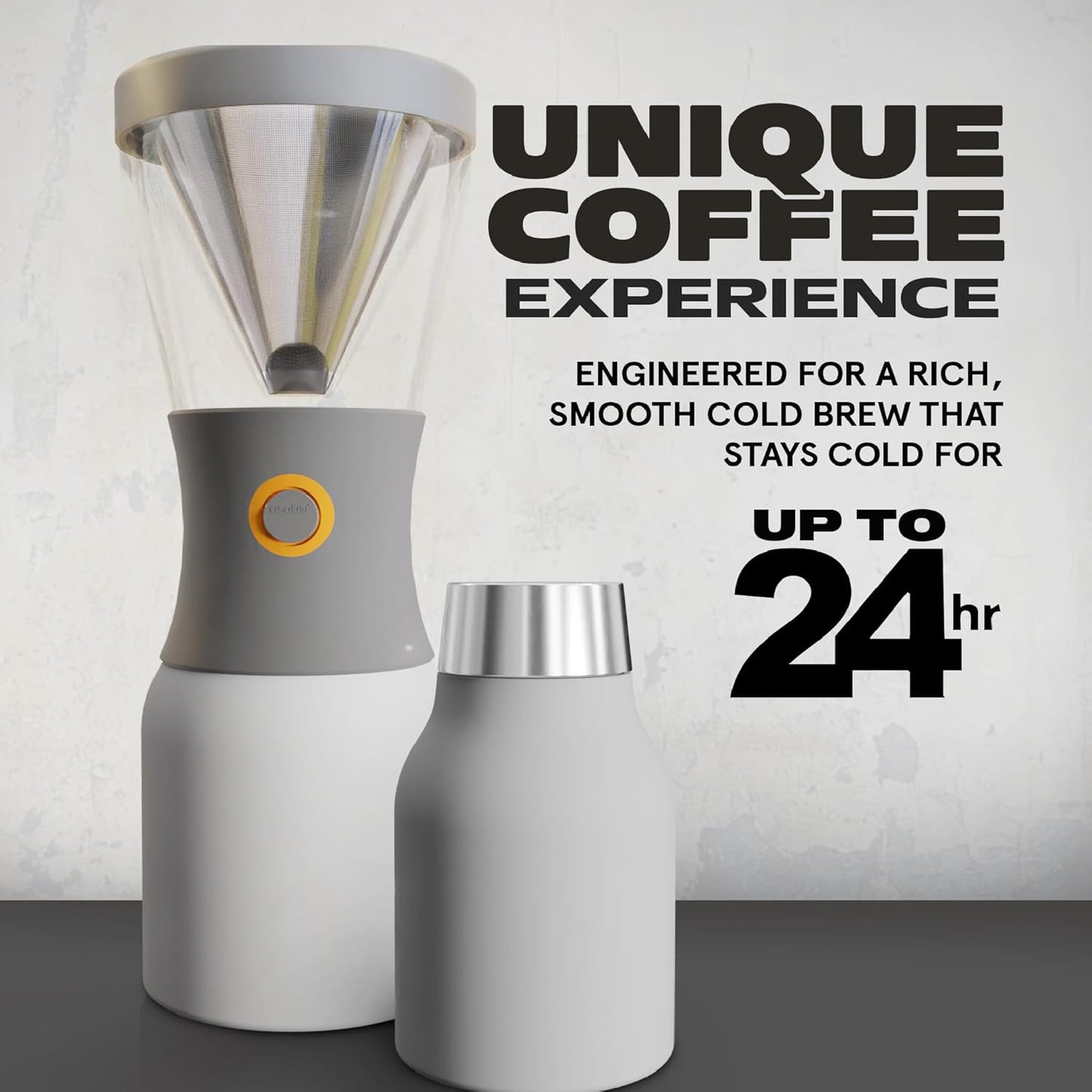 asobu Cold Brew Coffee Maker, Award-Winning 40oz Insulated Cold Brew Brewer with Portable Stainless Steel Carafe – No.1 Europe Coffee Fest Winner, Leakproof, BPA-Free, Keeps Cold 24H