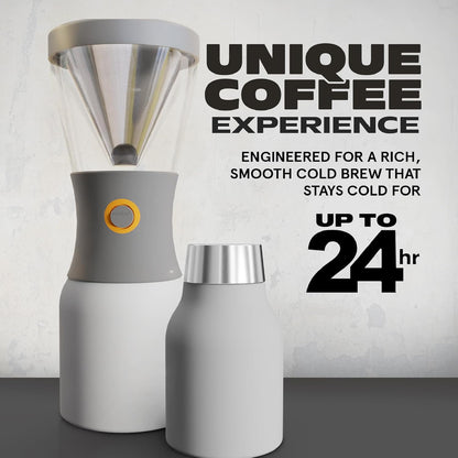 asobu Cold Brew Coffee Maker, Award-Winning 40oz Insulated Cold Brew Brewer with Portable Stainless Steel Carafe – No.1 Europe Coffee Fest Winner, Leakproof, BPA-Free, Keeps Cold 24H