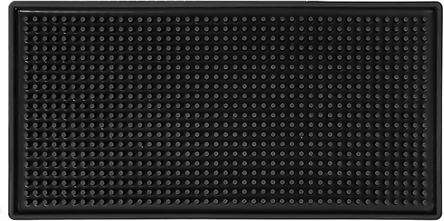 Black Bar Mat (12x6 Inches) (Pack of 1) | Drying, Durable, and Stylish Spill Mats for Bars, Restaurants, Coffee Shops, Bar Mats for Countertop and Table Top, Non-Spill & Non-Toxic Mats