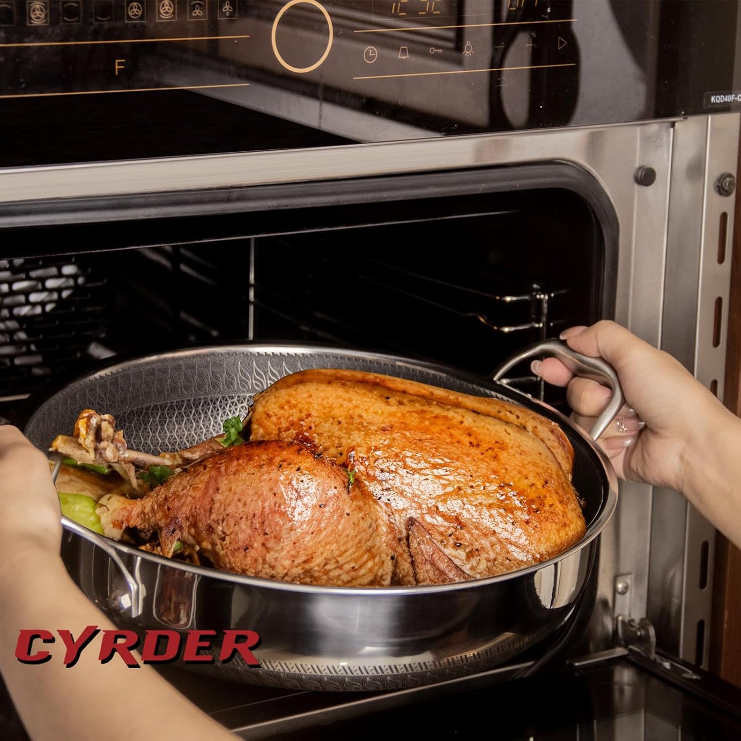 316L Stainless Steel Frying Pan-12inch Hybrid Nonstick Induction Pan with Lid, Two Handle Hold, PFOA Free, Dishwasher Oven Safe, Paella Pan for Stir fry/Toast/Roast/Bake/Stew, 6 Quart