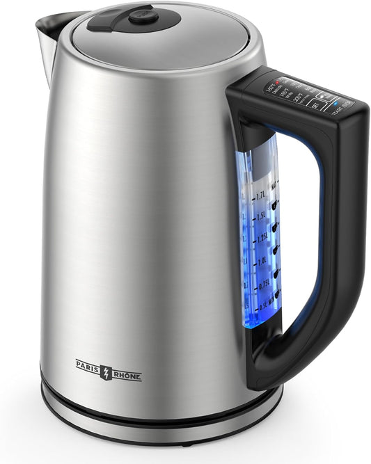 Electric Kettle Temperature Control, 1.7L Stainless Steel Tea Kettle, BPA-Free Hot Water Boiler with LED Light,1500 Watts for Fast Heat Up, Auto Shut-Off, Boil-Dry Protection, Keeping Warm