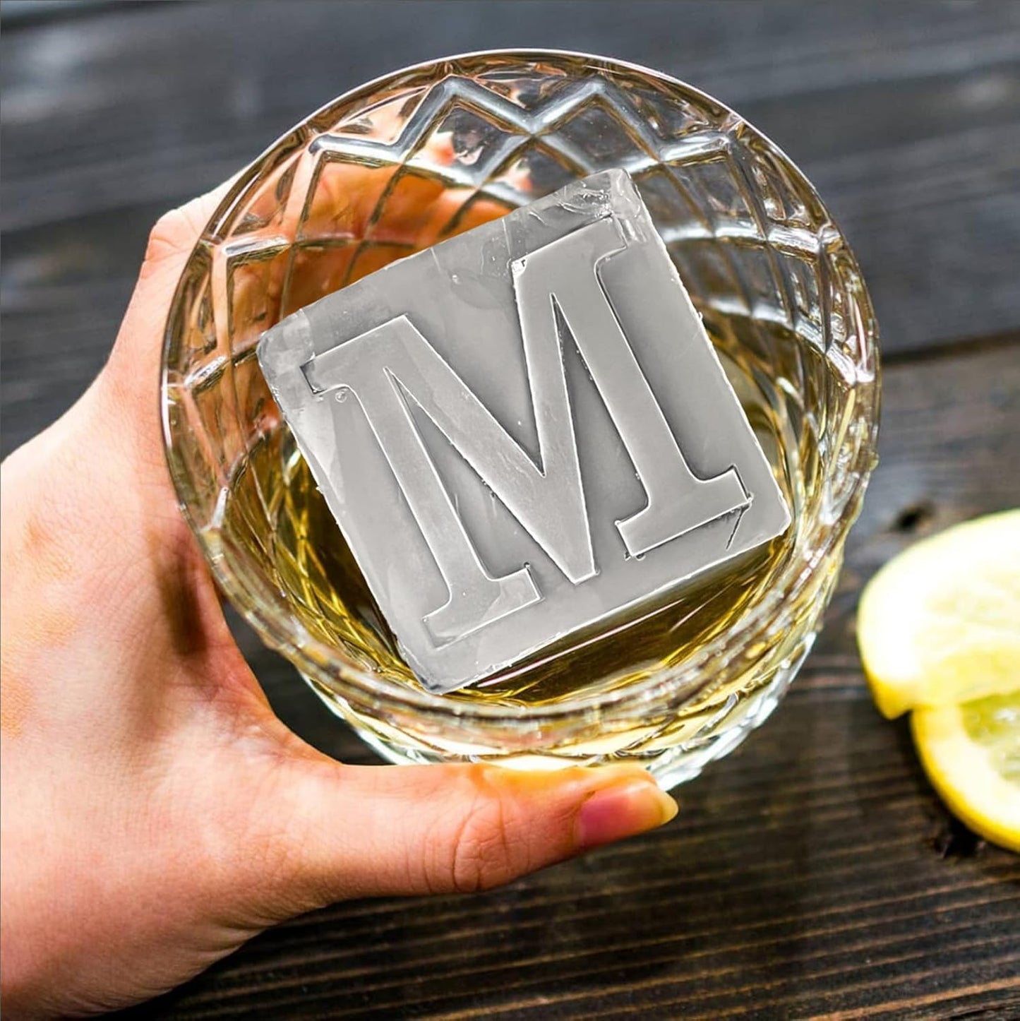 Letter M Monogram Ice Cube Mold Custom Ice Cube Mold 2 Inch Big Initials Silicone Ice Cube Tray Gifts for DAD Gifts for Him