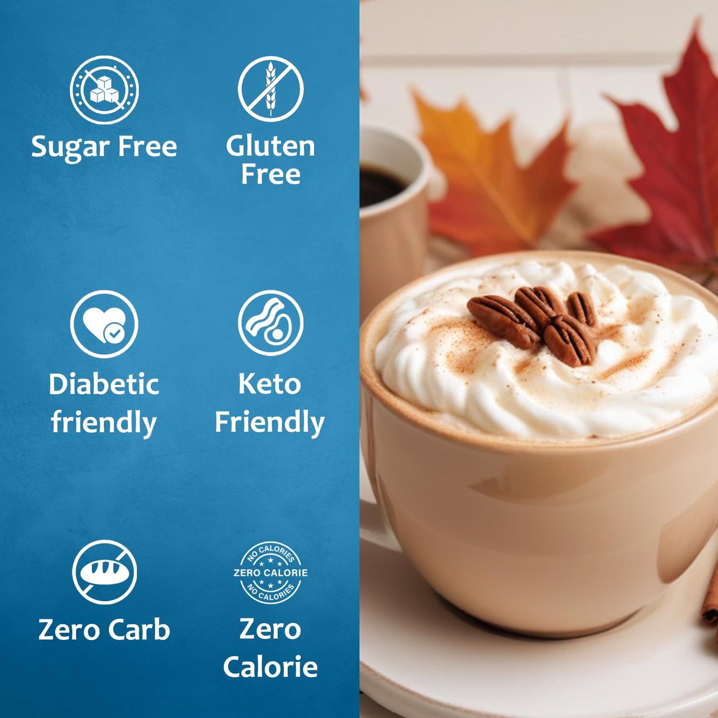 Syruvia Sugar Free Coffee Syrup, Butter Pecan Flavored Syrup for Drinks, Lattes, and Desserts – 25.4 fl oz