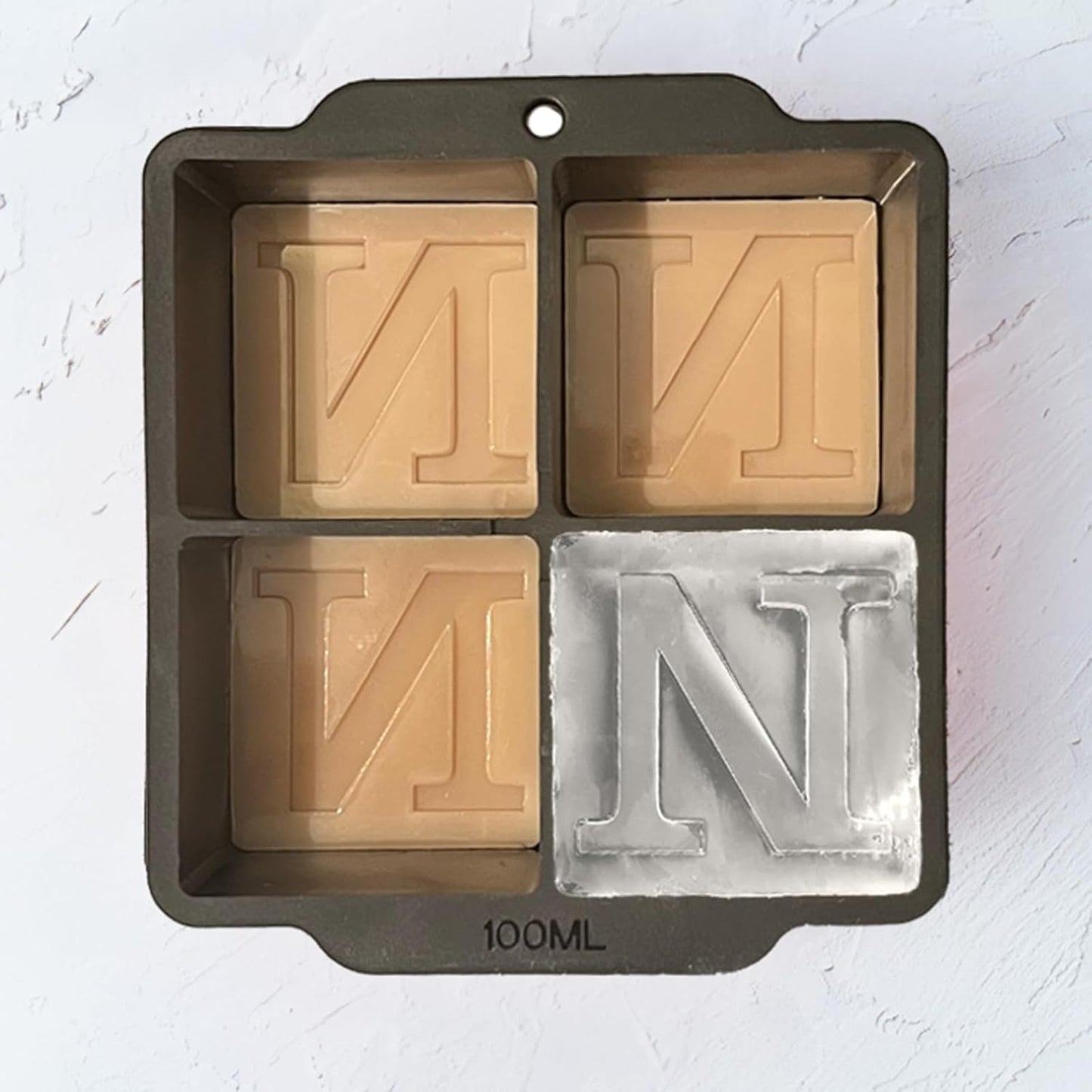 Letter N Monogram Ice Cube Mold Custom Ice Cube Mold 2 Inch Big Initials Silicone Ice Cube Tray Gifts for DAD Gifts for Him
