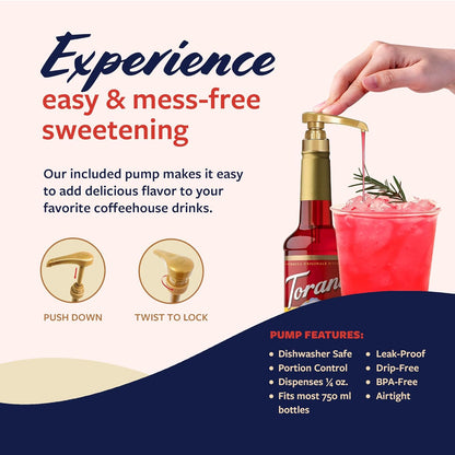 Torani Watermelon Syrup for Drinks, Flavoring for Sodas and Cocktails, Pump Included, 25.4 Oz