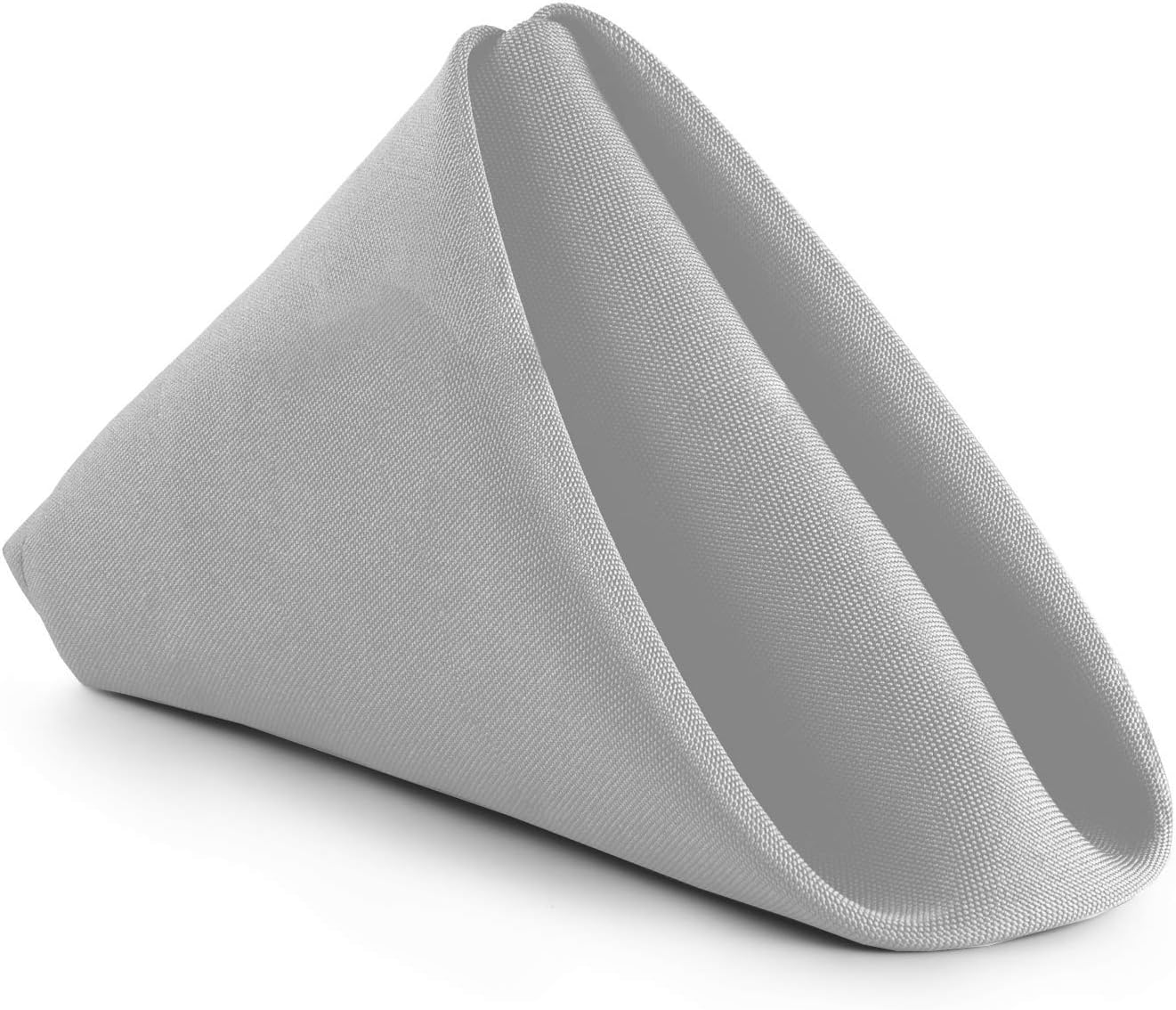 Gee Di Moda Cloth Napkins - 17 x 17 Inch Silver Dinner Napkins - Set of 12 Soft & Absorbent Washable Fabric Cloth Table Napkins with Hemmed Edges for Hotel Restaurant, Holiday Parties & Wedding