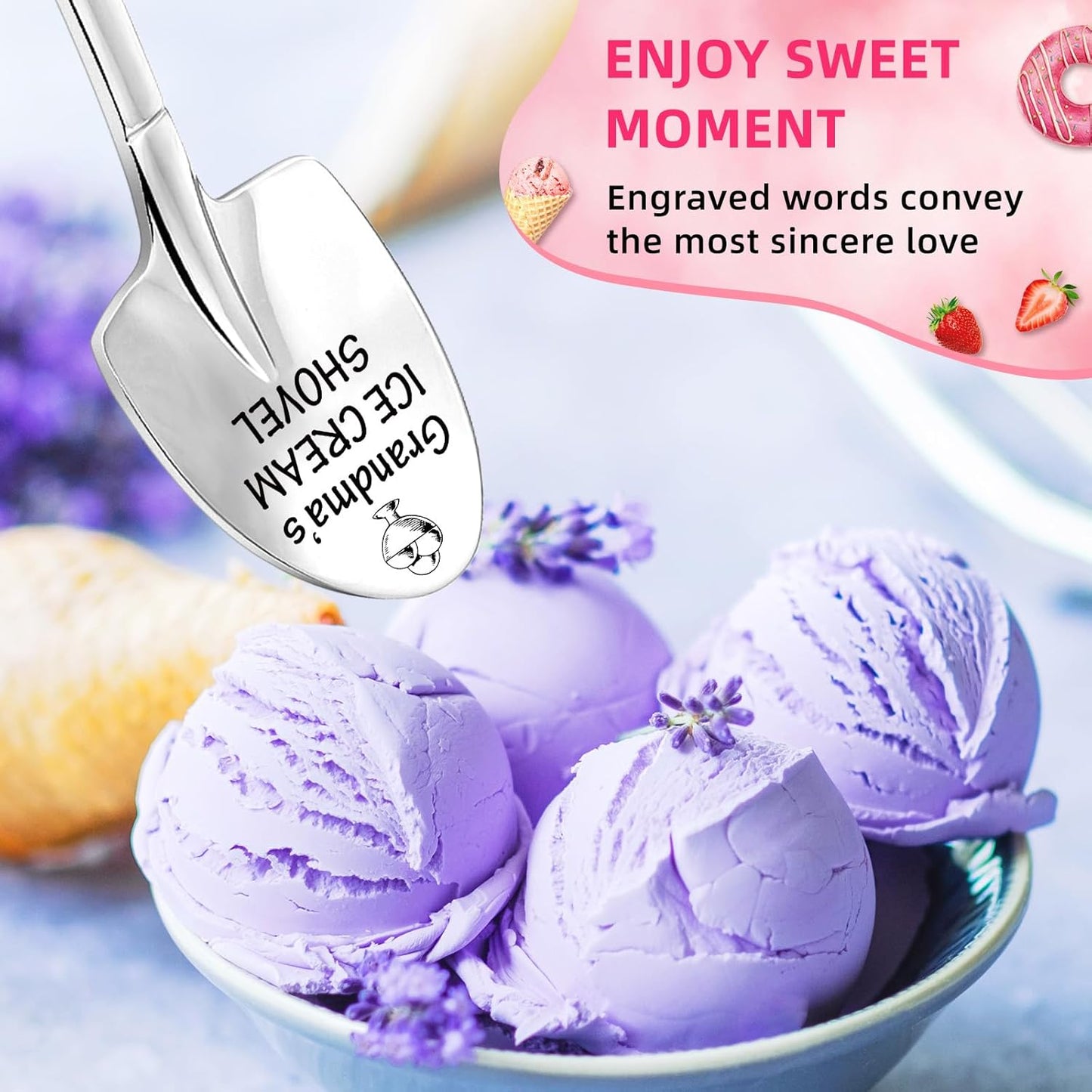 Christmas Unique Gifts for Grandma from Grandkids - Funny Ice Cream Scoop Shovel Gifts for Grandmother, Gigi, Nana, Granny - Cute Christmas Stocking Stuffers for Grandma's, Birthday Presents