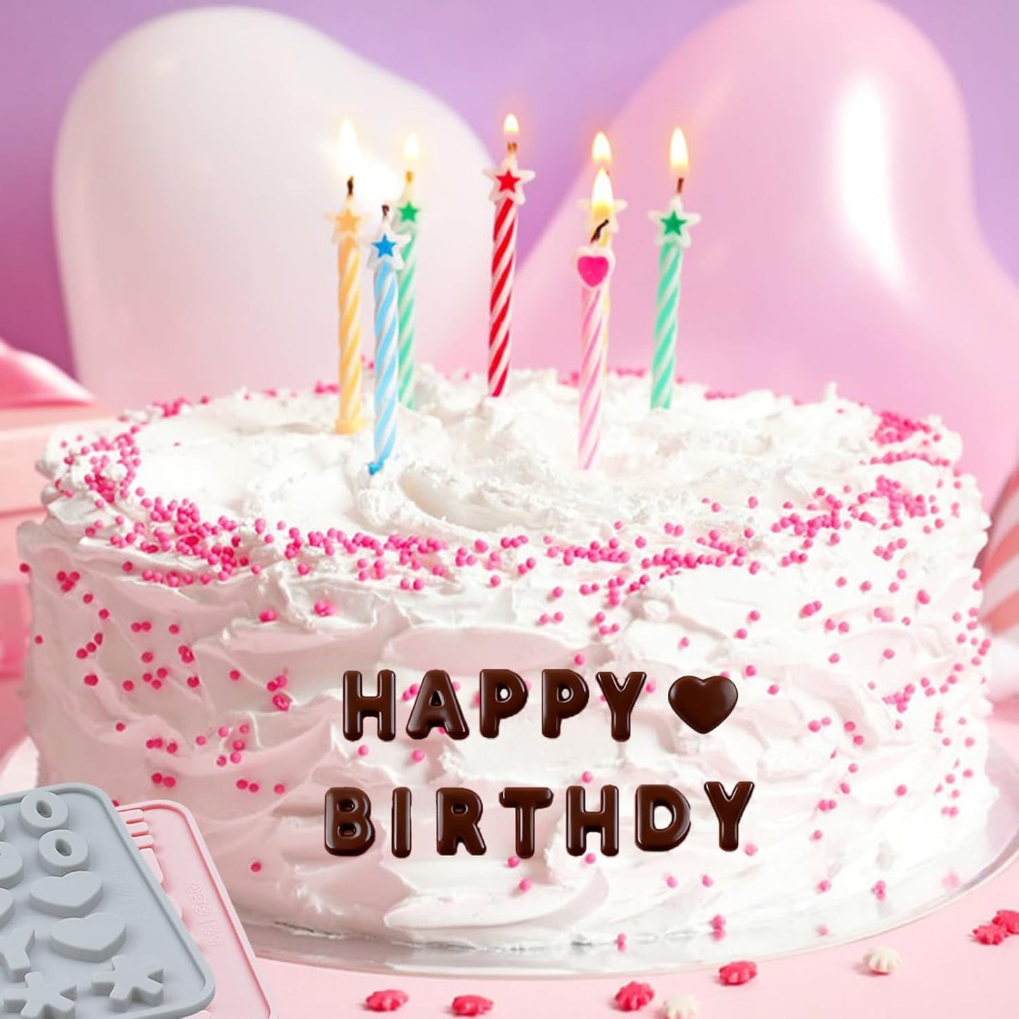 2PCS Silicone Letter Molds and Number Chocolate Molds,Reusable Alphabet Chocolate Candy Molds for Baking Candy Gummy Birthday Wedding & Holiday Party Desserts(pink and blue)