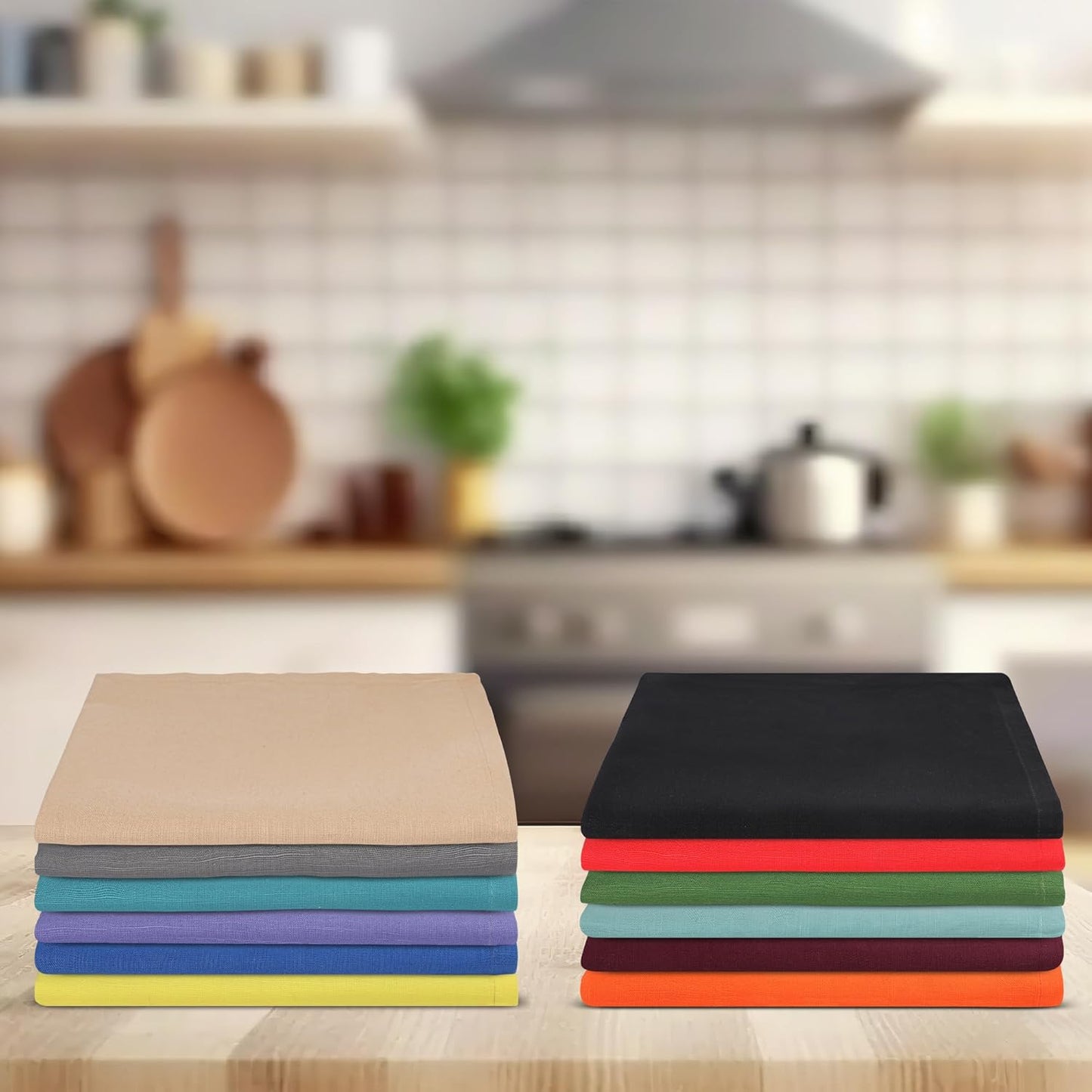 Urban Villa Cloth Napkins Set of 12 20x20 Inches 100% Cotton Napkins Cloth Washable Soft Durable Reusable Absorbent Table Dinner Napkins Cloth for Hotel Lunch Restaurant Weddings Parties-Multi Color