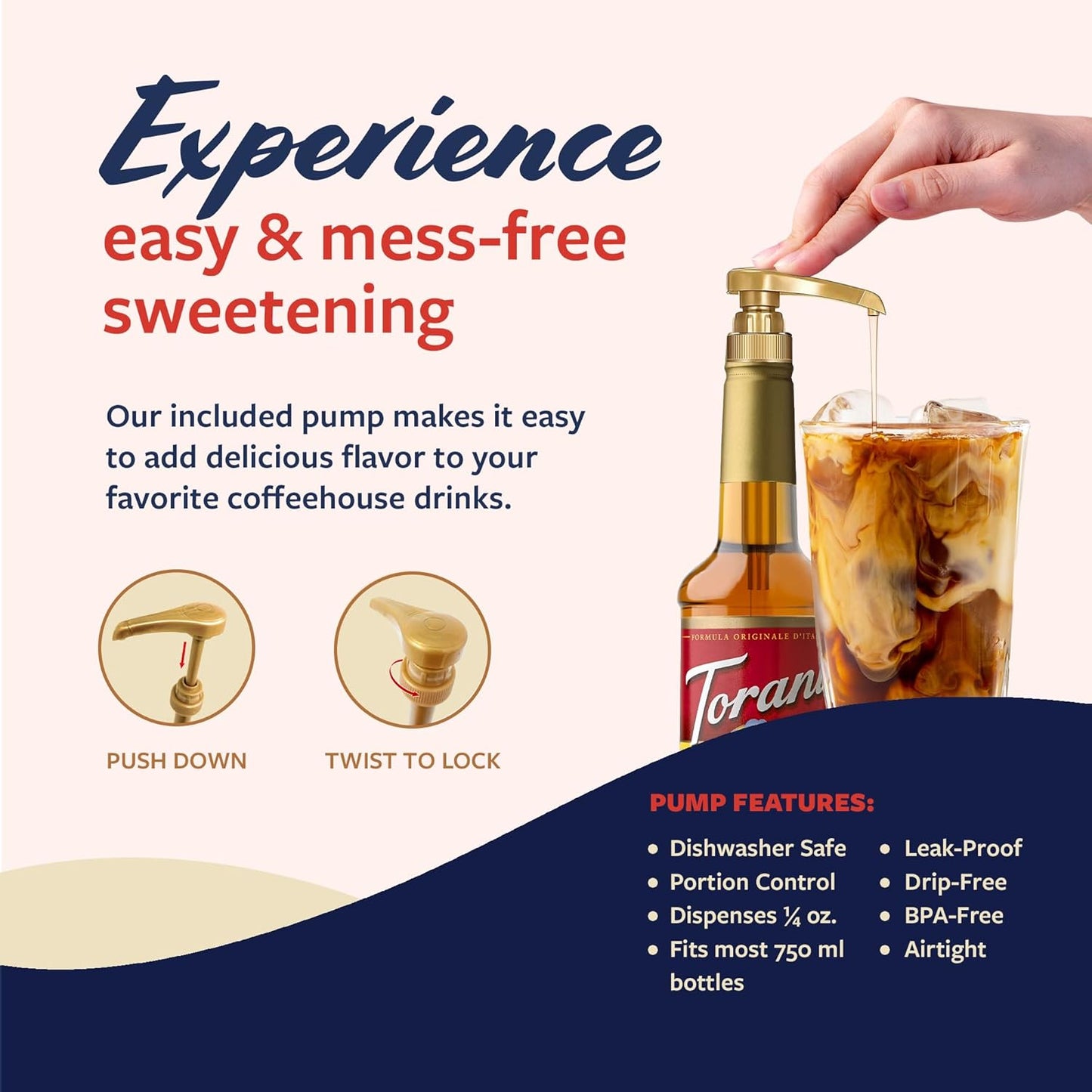 Torani Coffee Syrup, Toasted Marshmallow Flavored Syrup for Drinks, Pump Included, 25.4 Fl Oz