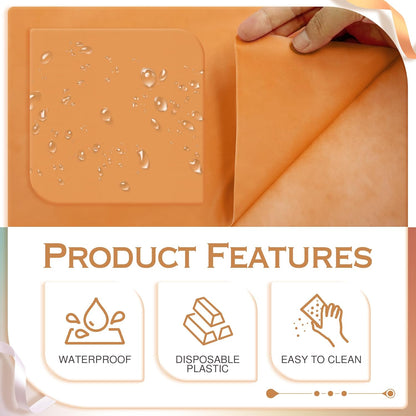 7 Pieces Rainbow Series Rectangle Tablecloth, 54x72" Solid Color Waterproof & Spillproof Disposable Plastic Table Cover, Durable Party Tablecloth for Dining, Buffet, Picnic, Outdoor Events