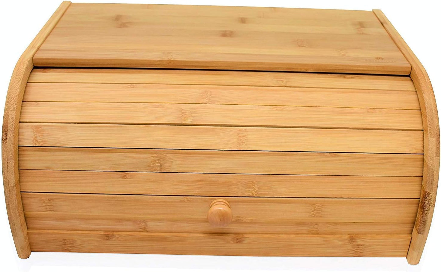 RoyalHouse Natural Bamboo Roll Top Bread Box Kitchen for Countertop Food Storage, Large, NO ASSEMBLY REQUIRED
