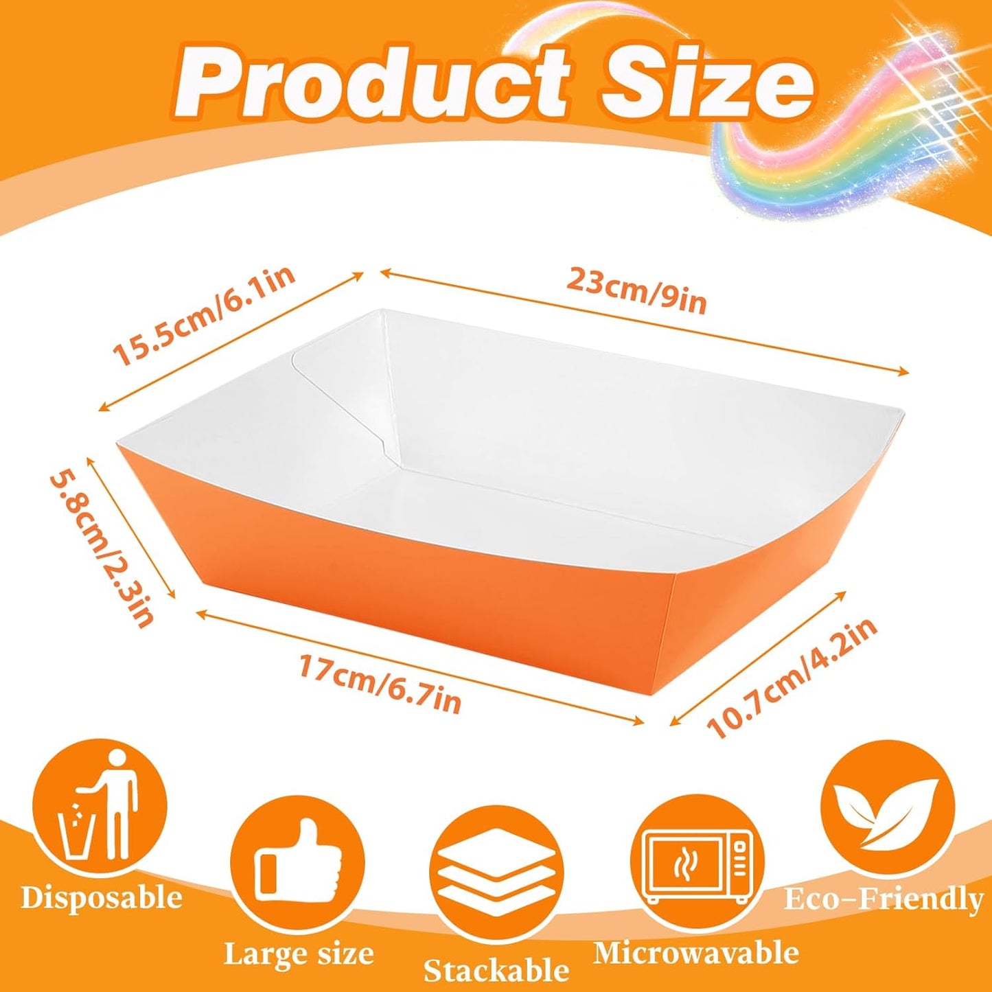 120 Pcs Colorful Paper Food Trays, 5 Lb Disposable Paper Boats, Disposable Nacho Trays Hot Dog Tray, Colored Kraft Food Serving Boats for Snack Hot Dog Nachos Sandwich Burger BBQ Taco, 6 Colors