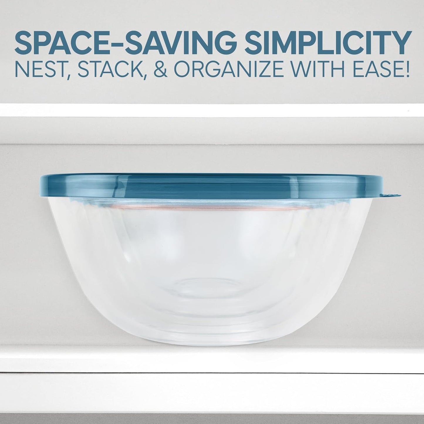 COOK WITH COLOR 12 Pc Glass Mixing Bowl Set with Lids – Borosilicate Glass Nesting Bowls for Cooking, Baking and Meal Prep, Blue/Pink