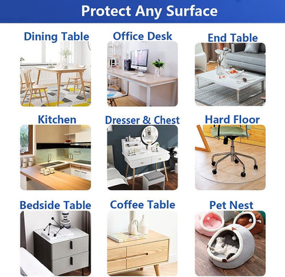 Wood Table Protector Cover Mat Tablecloth Protector Waterproof Wipeable Vinyl Frosted Plastic Tablecloth PVC Roll Rectangle Coffee Dining Table Mat Pad Furniture Protector Pads 30x52 Inch Multi-Size