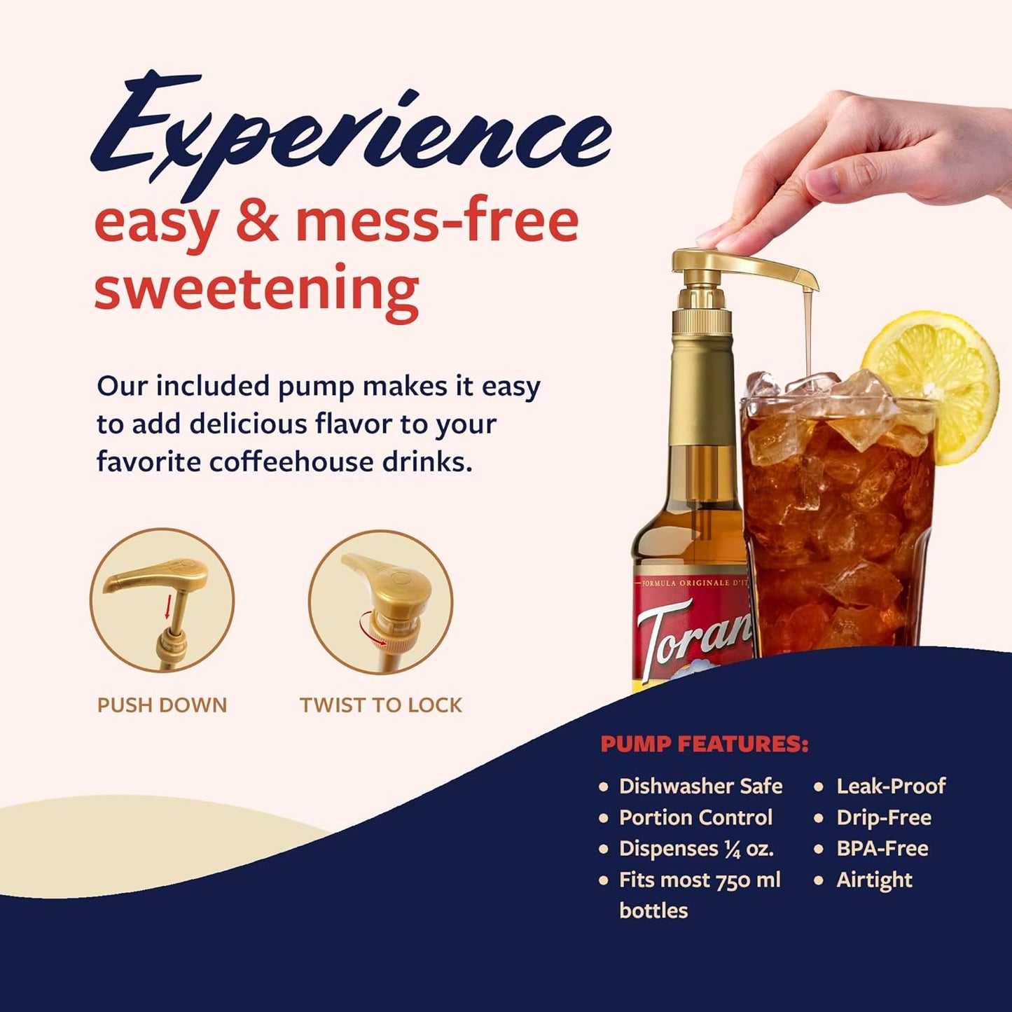 Torani Mango Syrup for Drinks, Flavoring for Iced Tea, Lemonade, and Sodas, Pump Included, 25.4 Oz