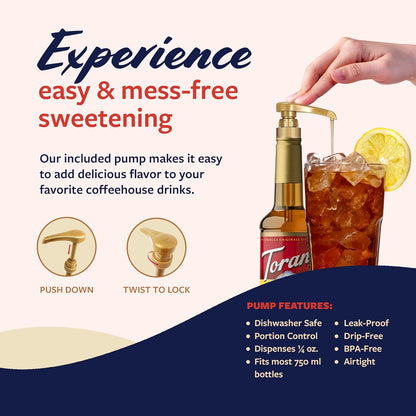 Torani Mango Syrup for Drinks, Flavoring for Iced Tea, Lemonade, and Sodas, Pump Included, 25.4 Oz