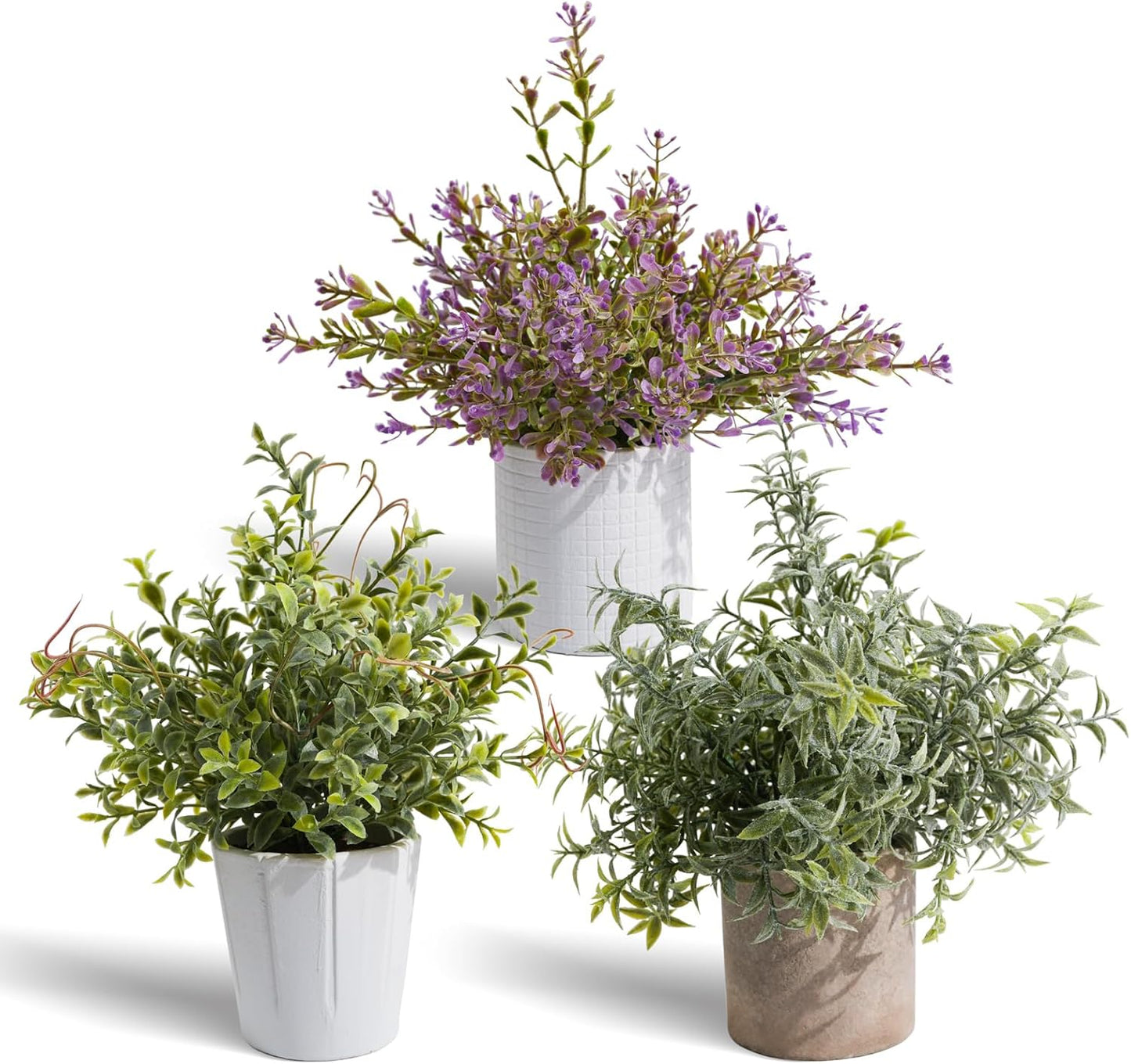 3 Pack Small Fake Plants for Home Decor, Artificial Plants Indoor, Small Faux Plants Indoor for Kitchen Bathroom Farmhouse Office Room Decor