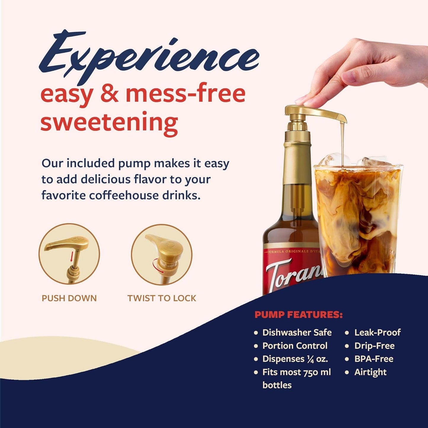 Torani Coffee Syrup, Butter Pecan Flavoring for Drinks, Glass Bottle with Pump Included, 25.4 Fl Oz