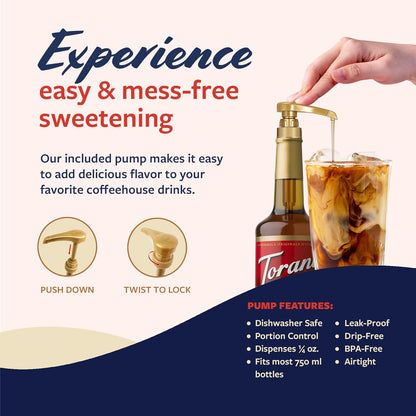 Torani Coffee Syrup, Butter Pecan Flavoring for Drinks, Glass Bottle with Pump Included, 25.4 Fl Oz