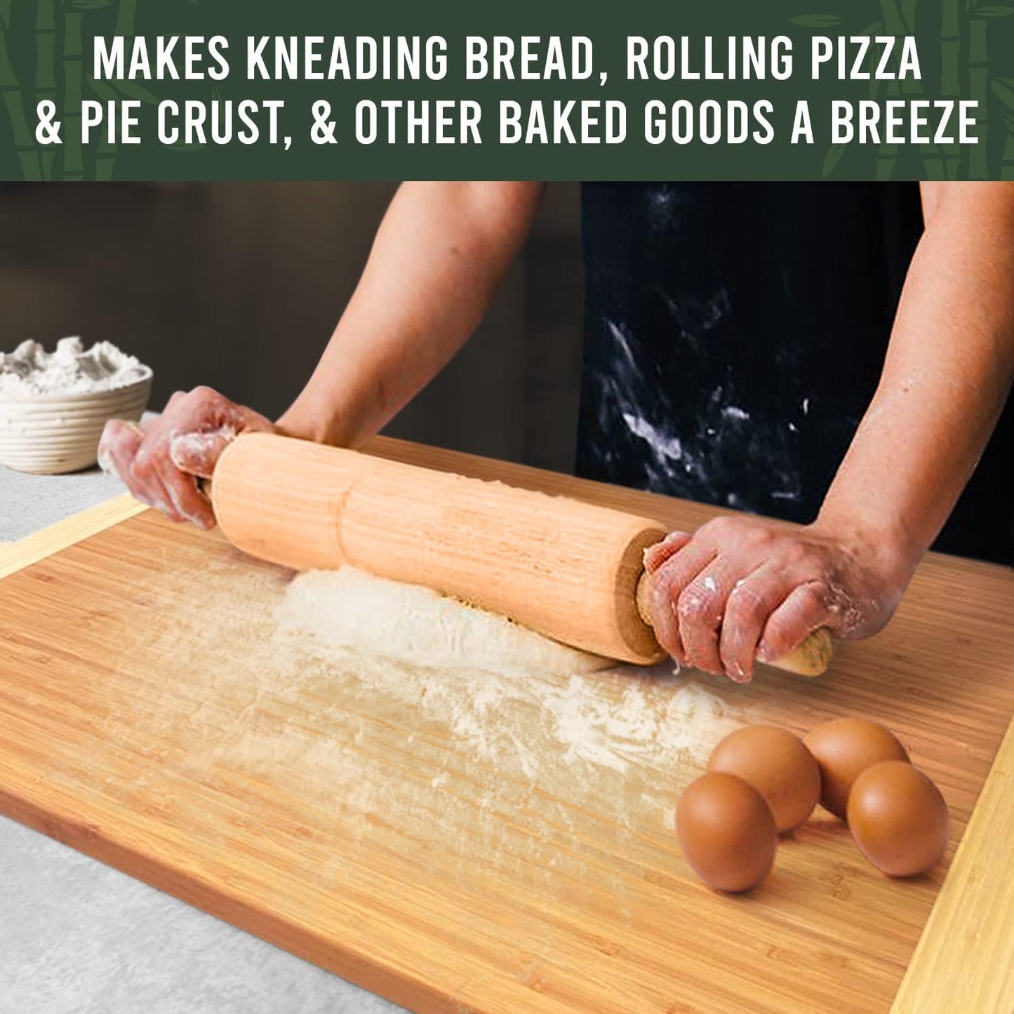 30 x 20 Organic Extra Large Cutting Board with Lifetime Replacements – Wood Bamboo Chopping Board - Wooden Butcher Block Cutting Board for Carving Turkey, Grilling Brisket and BBQ - by Greener Chef