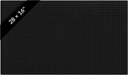 Tioncy 1 Pcs Bar Mat for Countertop 28 x 16 Inch Non Slip Cocktail Rubber Coffee Bar Service Mat for Bartending Hot Dishes Restaurants Barbershop Clippers Hot Pads, Black