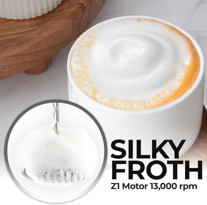 Zulay Kitchen Patented Tornado Triple Whisk Milk Frother with 4 Duracell Batteries – Handheld Foam Maker for Coffee, Lattes, Matcha & Hot Chocolate – Rich, Creamy Froth in Seconds