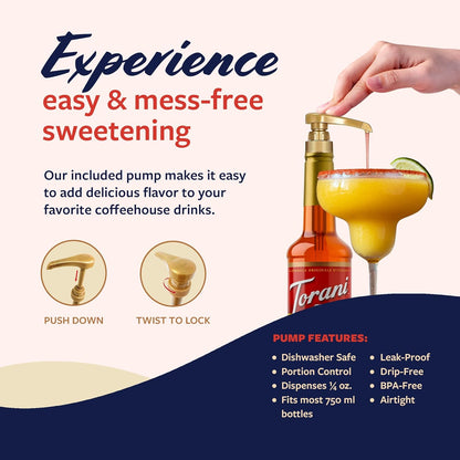 Torani Mangonada Syrup, Flavoring for Iced Tea, Lemonade, Sodas, and Cocktails, Pump Included, 25.4 Fl Oz