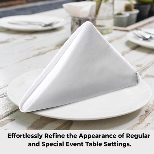 Urban Villa Easter Cloth Napkins Hemstitch White Grey 100% Cotton Absorbent Dinner Napkins (Set of 6) 20x20 Inches Soft Durable Washable Reusable Ideal for Everyday Use Wedding Parties Cloth Napkins