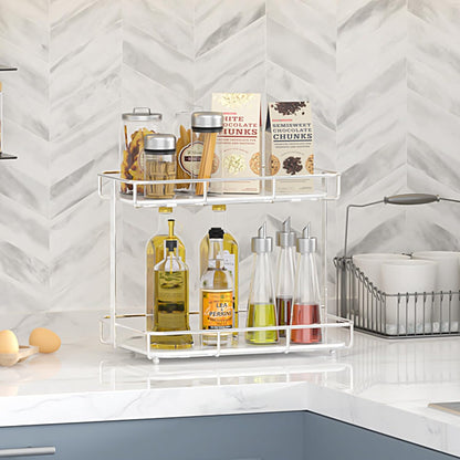 Bathroom Organizer Countertop Perfume Organizer Makeup Organizer Cosmetics Storage Display Rack Vanity Tray Dresser Stainless Steel Gold Shelf White Marble Ceramic Tray