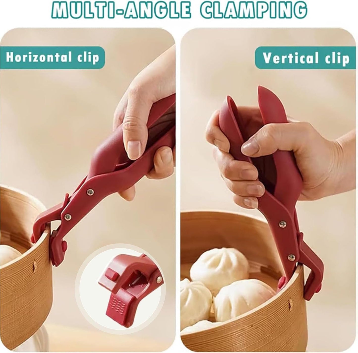 2 PCS Hot Plate Gripper Tongs, Anti Scald Plate Gripper, Multi-Function Anti-Scald Bowl Clip, Silicone non-slip hot plate clips, Kitchen Utensil For Bowls Pans Dishes