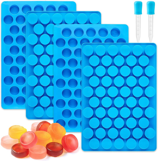 JOERSH Round Candy Molds Silicone Molds for Hard Candy, Gummy, Caramels, Chocolate, Ganache, Ice Cubes, 220 Cavity