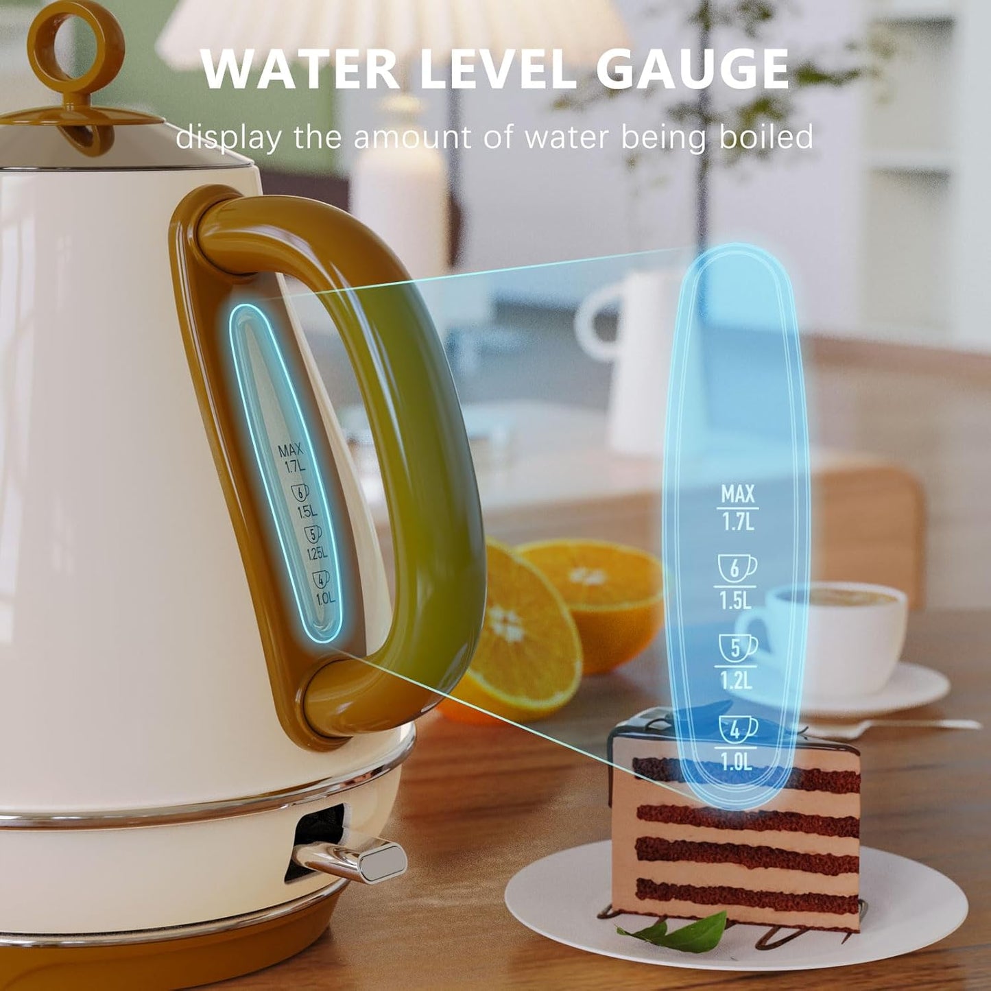 Evoloop 1.7L Electric Kettles, BPA Free Tea Kettle, Hot Water Boiler Heater, Stainless Steel Teapot, Auto Shut-Off & Boil-Dry Protection, 120V/1500W