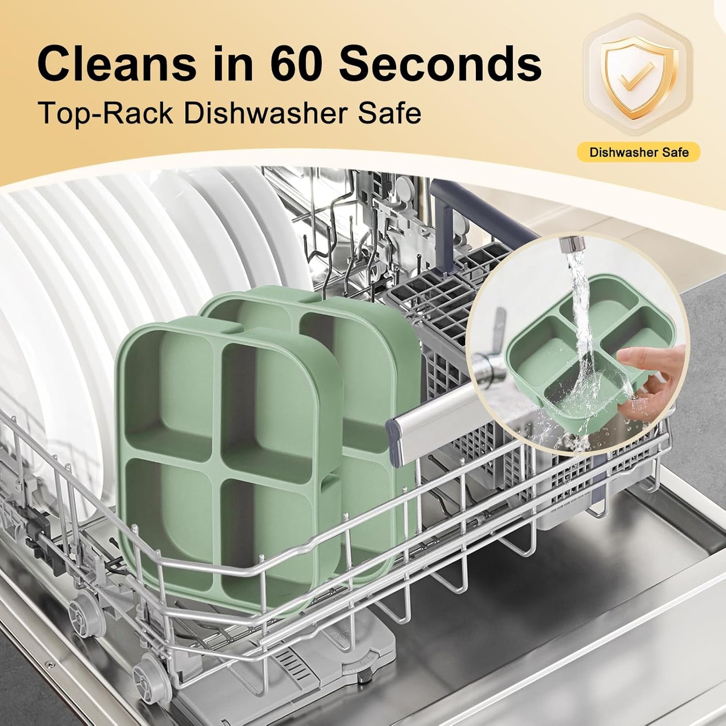 Ice Cube Tray 2 Pack – Stackable Large Silicone Ice Cube Freezer Molds & Easy Release Square Ice Cube Maker with Removable Lid BPA Free for Cocktail,Whiskey，Soup Baby Food