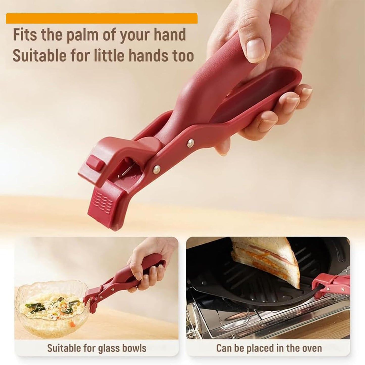 2 PCS Hot Plate Gripper Tongs, Anti Scald Plate Gripper, Multi-Function Anti-Scald Bowl Clip, Silicone non-slip hot plate clips, Kitchen Utensil For Bowls Pans Dishes