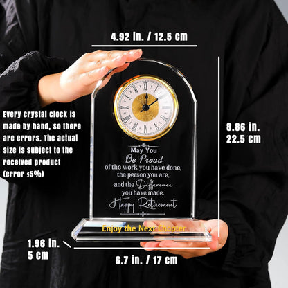 Ornalrist Retirement Gifts for Women Men K9 Crystal Clock, Going Away Gifts for Coworker Best Congratulations Retired Gifts Boss Leaving Presents for Teacher Friend