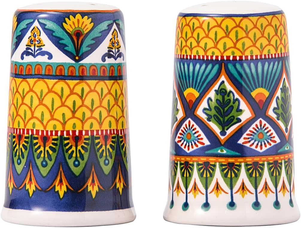 Bico Havana Ceramic Salt & Pepper Shaker Set, for Kitchen or Decor, Dishwasher Safe