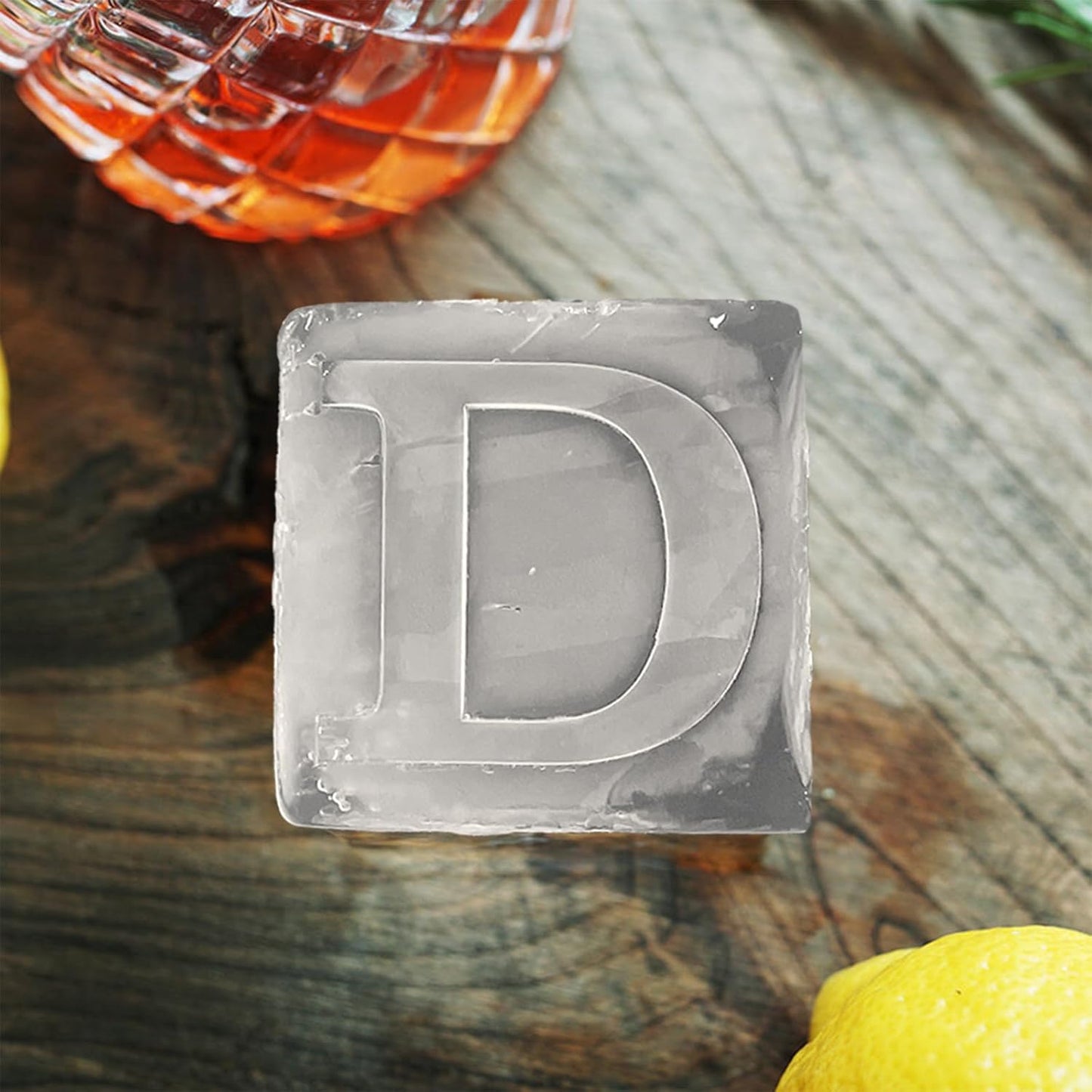 Letter D Monogram Ice Cube Mold Custom Ice Cube Mold 2 Inch Big Initials Silicone Ice Cube Tray Gifts for DAD Gifts for Him