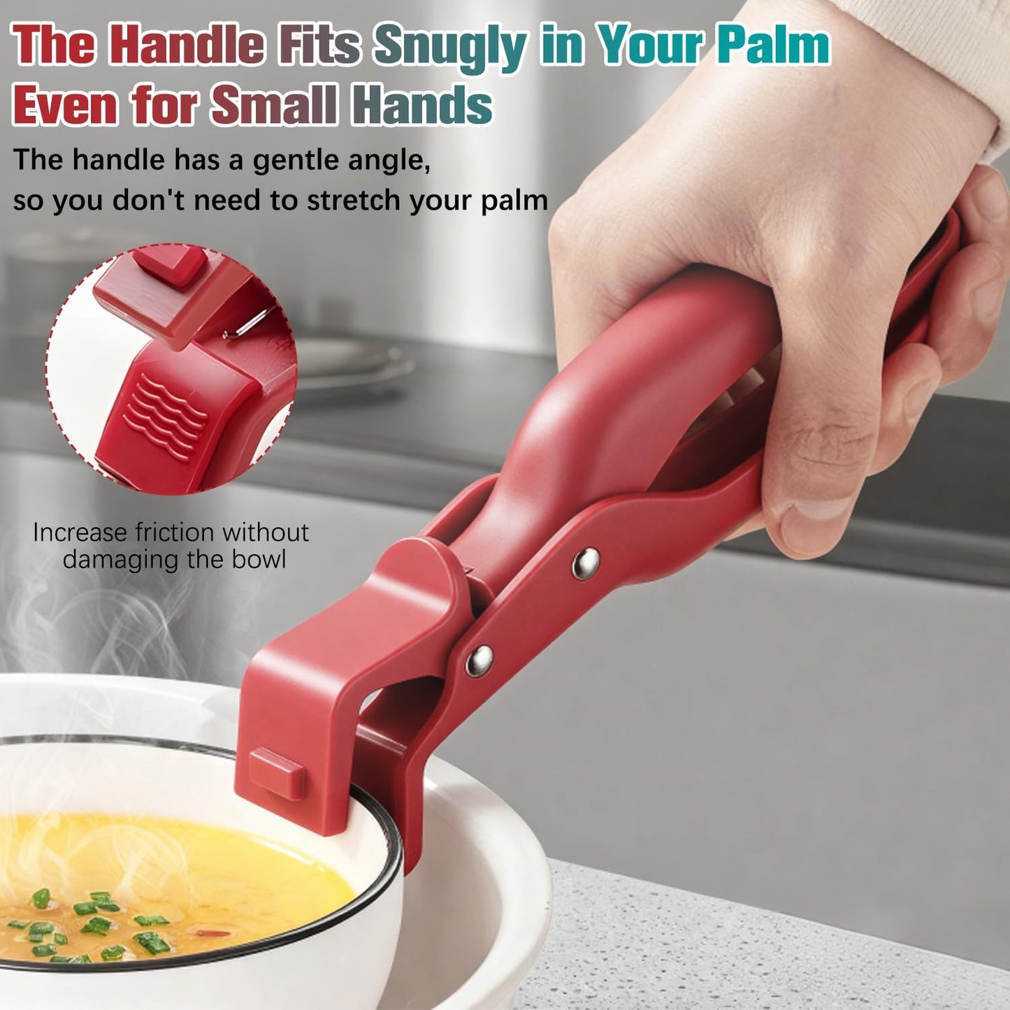 Hot Plate Gripper, New Hot Plate Grippers Tongs, Anti Scald Bowl Holder Clip, Bowl Dish Plate Grabber Clips Tongs Clamp Holder, For Air Fryer & Food Steamer & Oven & Microwave Oven (2 All)