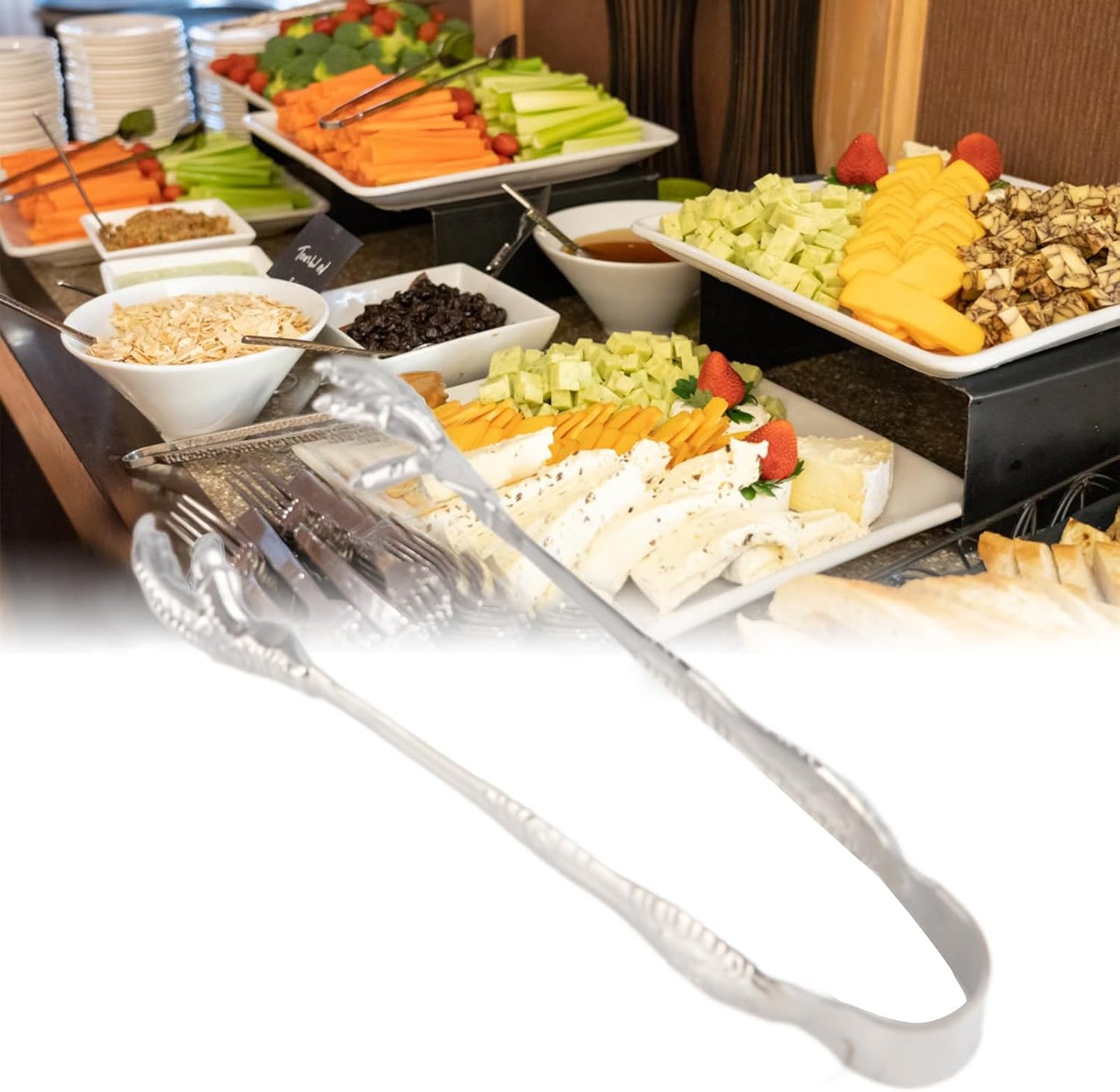 Eagle Claw Style Ice Tongs, Stainless Steel Prevents Slipping Eagle Claw Serving Tongs for Home Bar Sugar Cubes