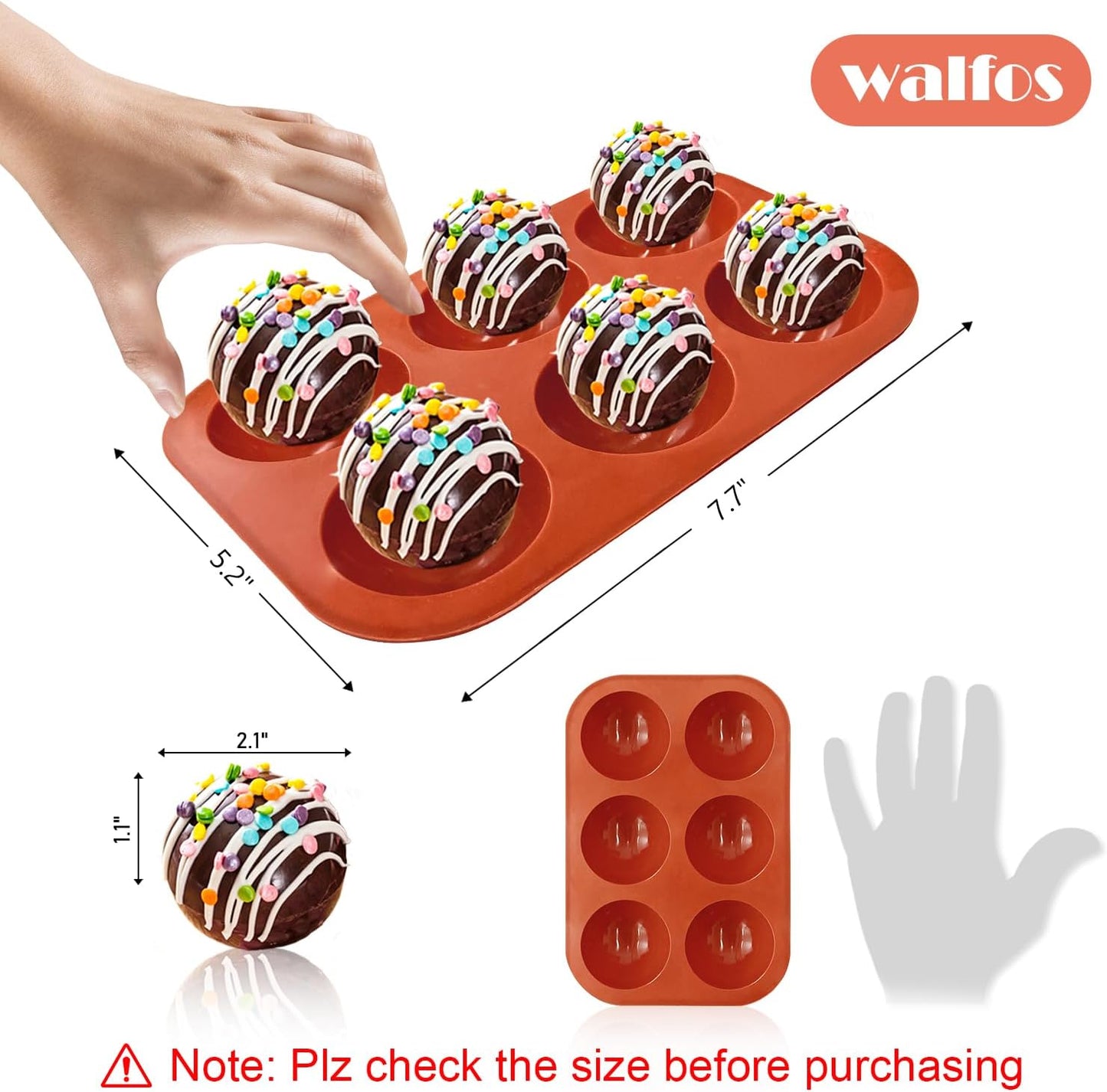 Silicone Hot Chocolate Bomb Mold Medium Semi Sphere Mold, 2 Packs Half Sphere Silicone Baking Molds for Making Chocolate, Cake, Jelly, Dome Mousse