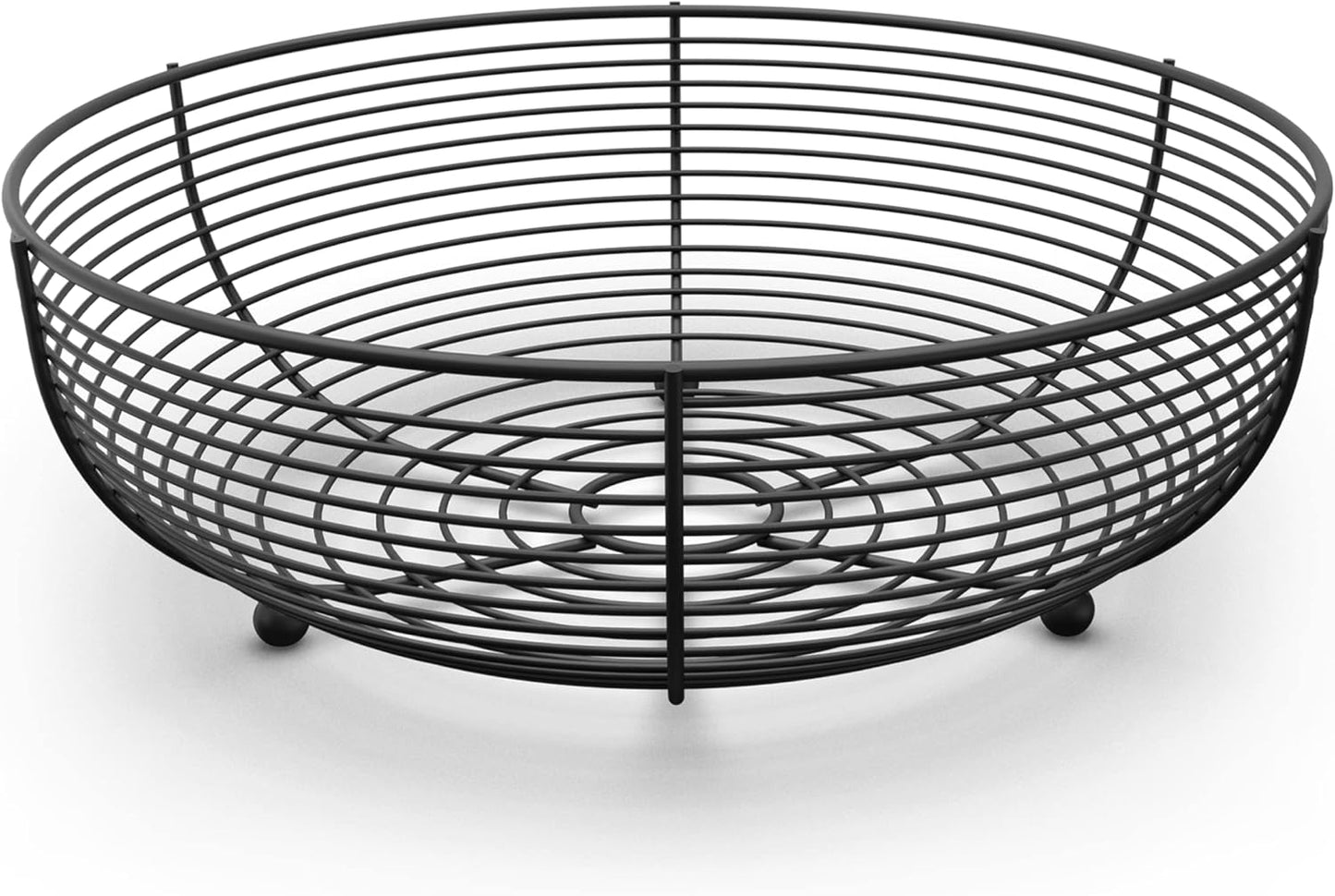 CAXXA Countertop Fruit Bowl, Wire Basket for Fruits, Breads, Vegetables,Snacks, Black