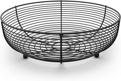CAXXA Countertop Fruit Bowl, Wire Basket for Fruits, Breads, Vegetables,Snacks, Black