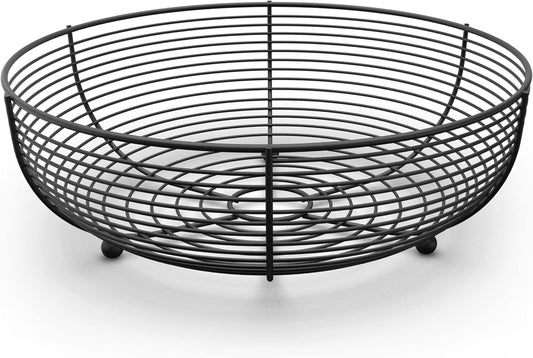 CAXXA Countertop Fruit Bowl, Wire Basket for Fruits, Breads, Vegetables,Snacks, Black