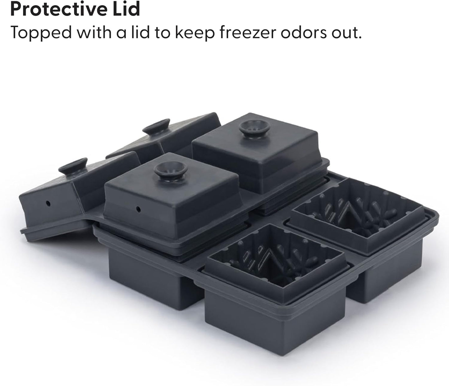 W&P Crystal Ice Tray, Perfect Etched Large Cubes, Slow Melting for Whiskey and Cocktails, Food Grade Premium Silicone, Dishwasher Safe, BPA Free