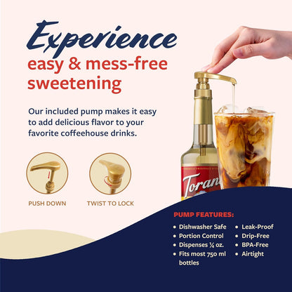 Torani Coffee Syrup, Cheesecake Flavored Syrup for Drinks, Pump Included, Glass Bottle 25.4 Fl Oz